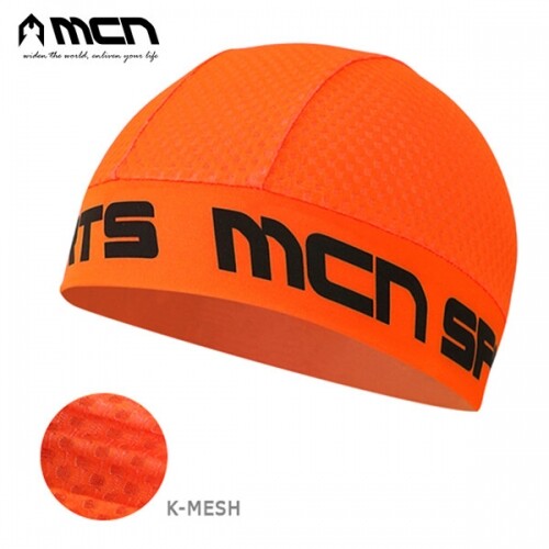 MCN K매쉬 스컬캡 형광오렌지 자전거모자 헬멧이너캡