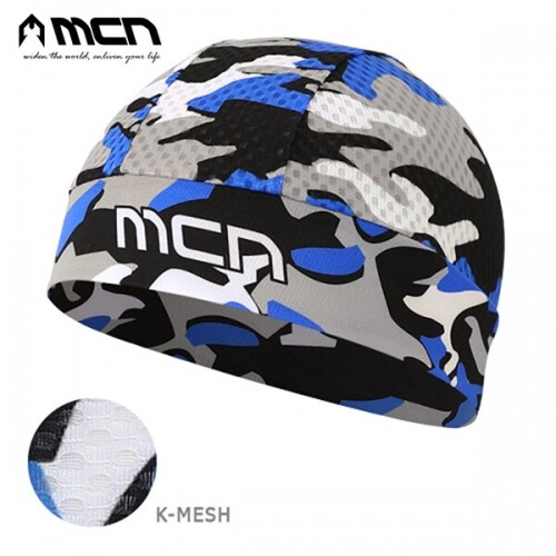 MCN K매쉬 스컬캡 카모블루 자전거모자 헬멧이너캡