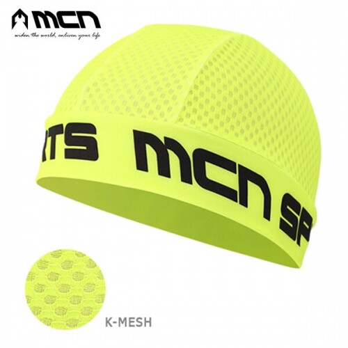 MCN K매쉬 스컬캡 형광그린 자전거모자 헬멧이너캡