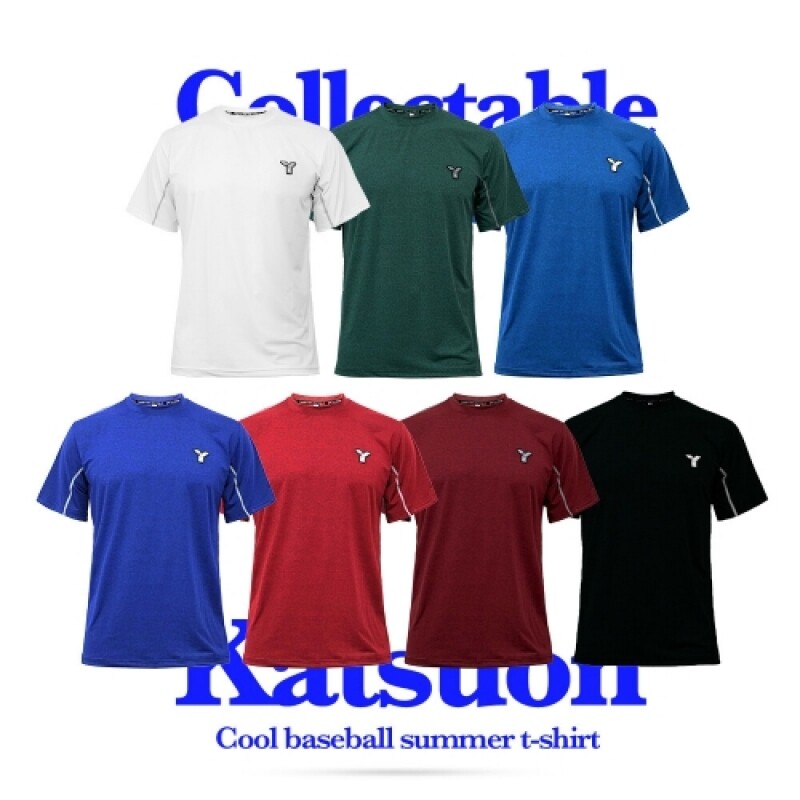 유니 컬렉터블 카츠온 아이스 냉감 베이스볼 하계 티셔츠