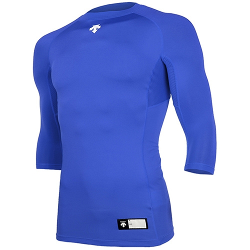 [데상트 베이스볼] S7221ZPC03 BLU0 절개 라운드 7부 언더셔츠(블루)